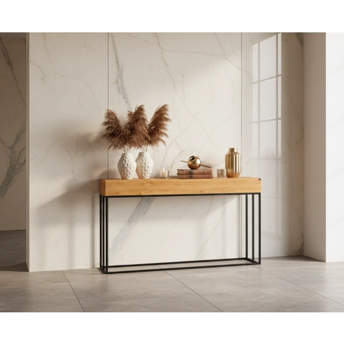 KONSOLA Z SZUFLADĄ DREWNO LITE DĄB OLCHA SKD-280